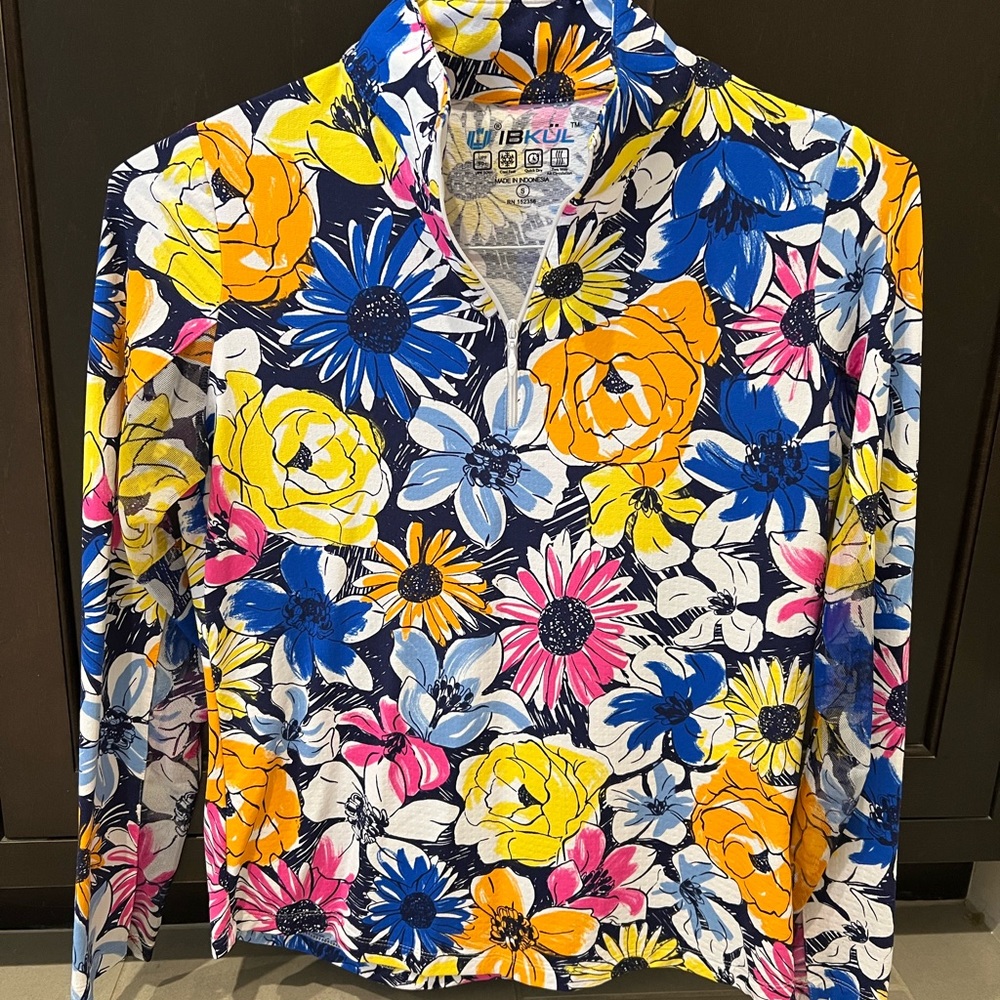 Ibkul long sleeve sun shield spf 50+ golf shirt size small